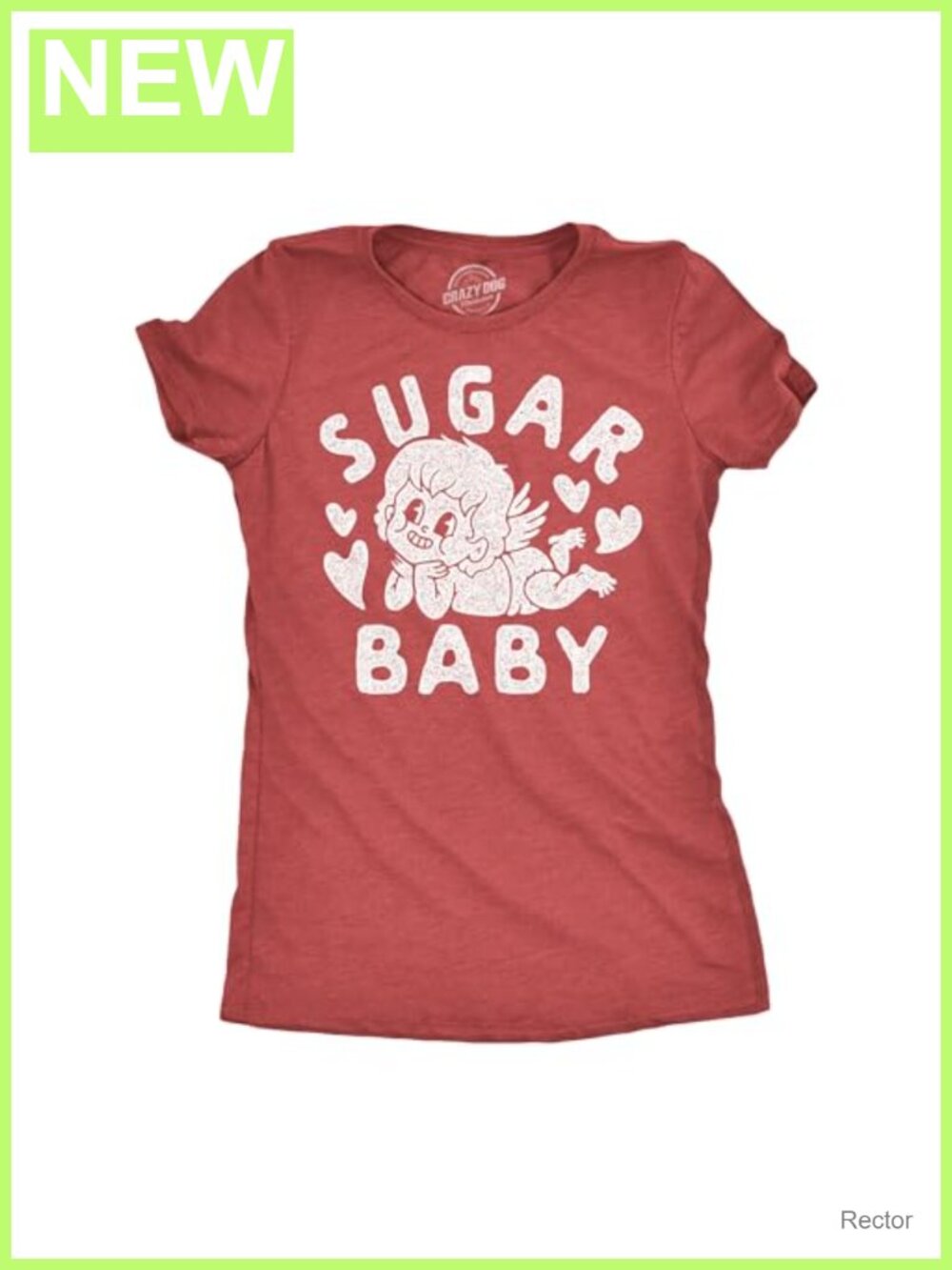 Women's Sugar Baby Cupid Valentine's Day Graphic Tee Short Sleeve Crew Neck